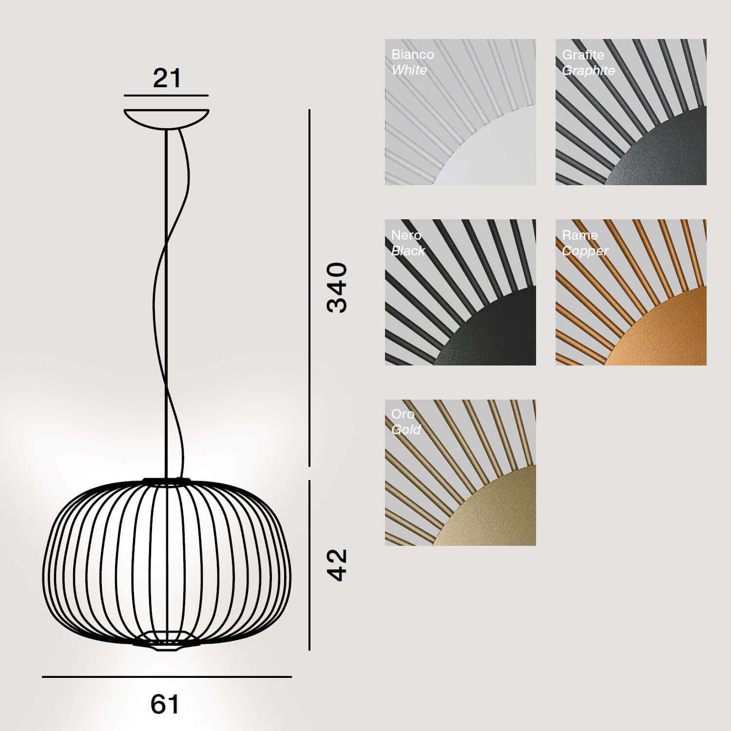 Spokes 3 LED Pendelleuchte von Foscarini