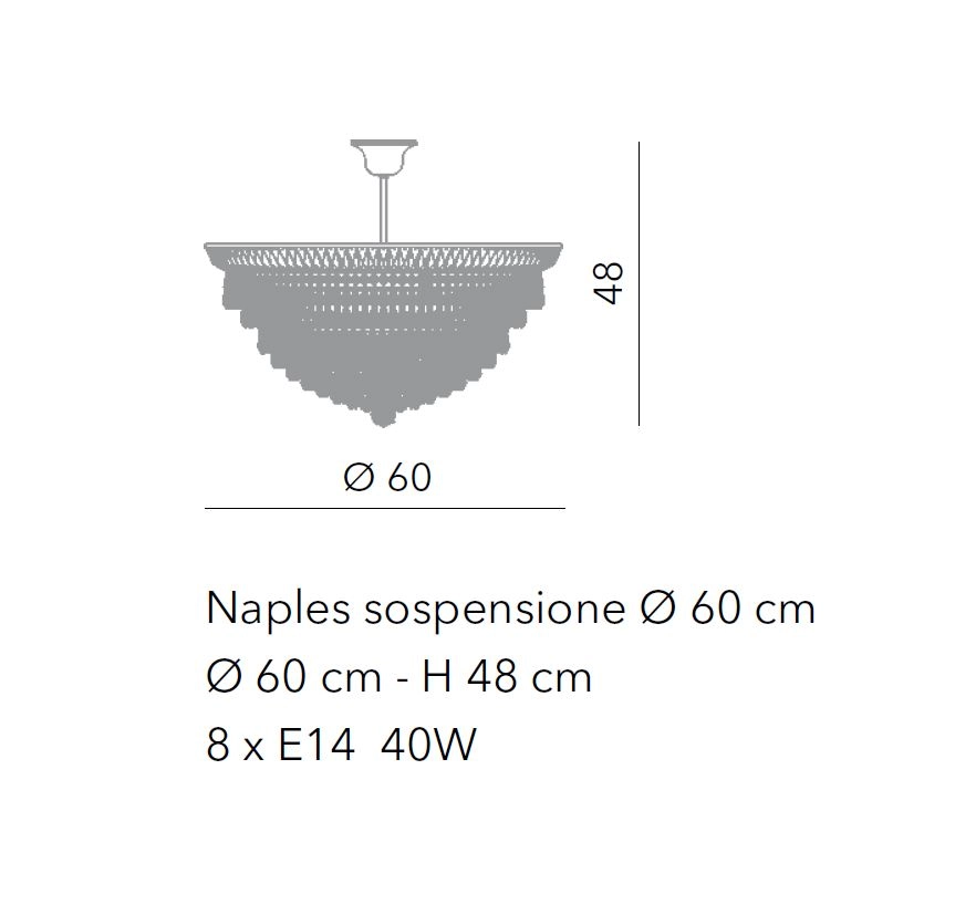 Hängeleuchte aus Kristall Naples von Venice Lighting Design