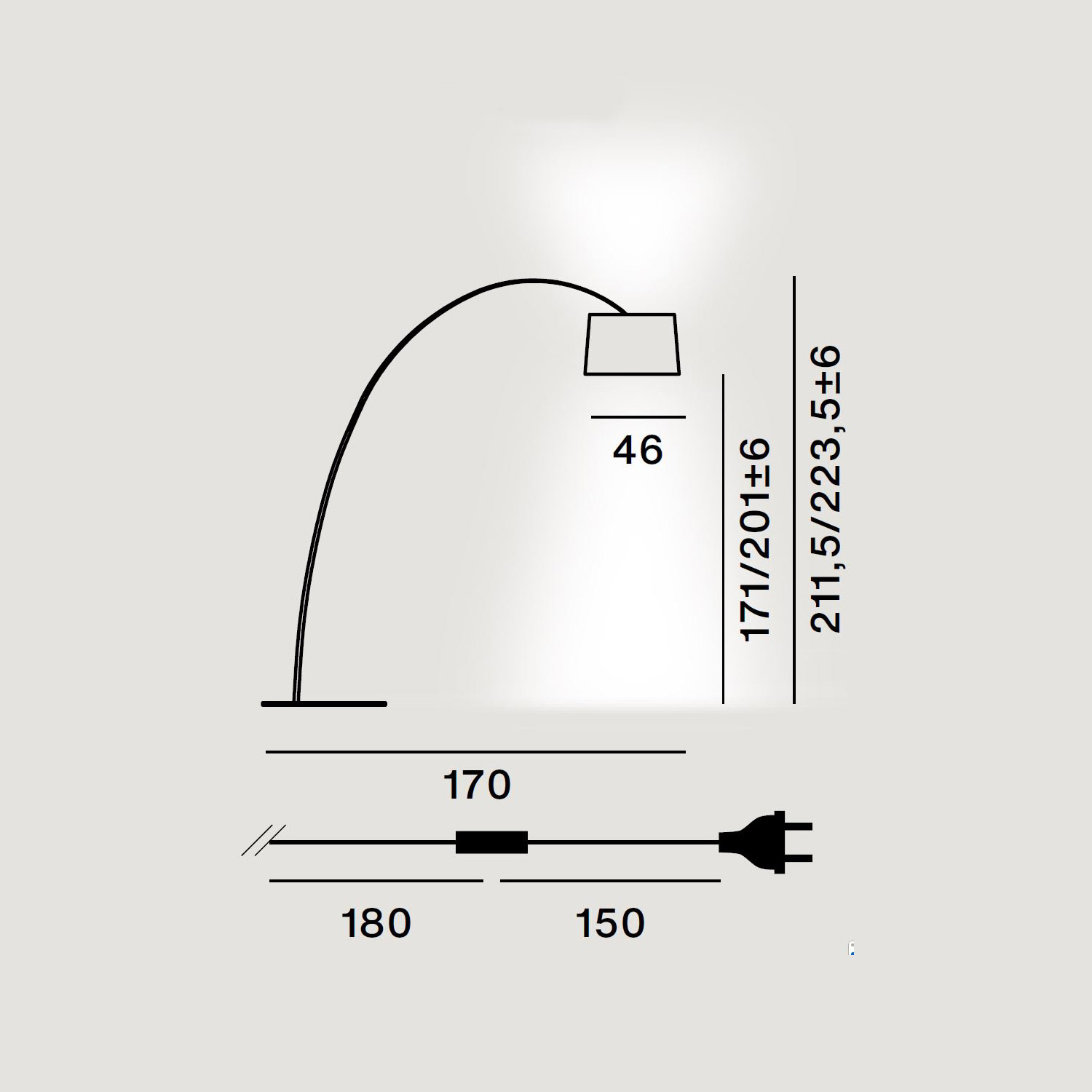 Designerlampe Bogenlampe Twiggy von Foscarini