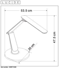 Lucide PRACTICO - Desk lamp - LED Dim. - 1x10W 2700K/6000K - With