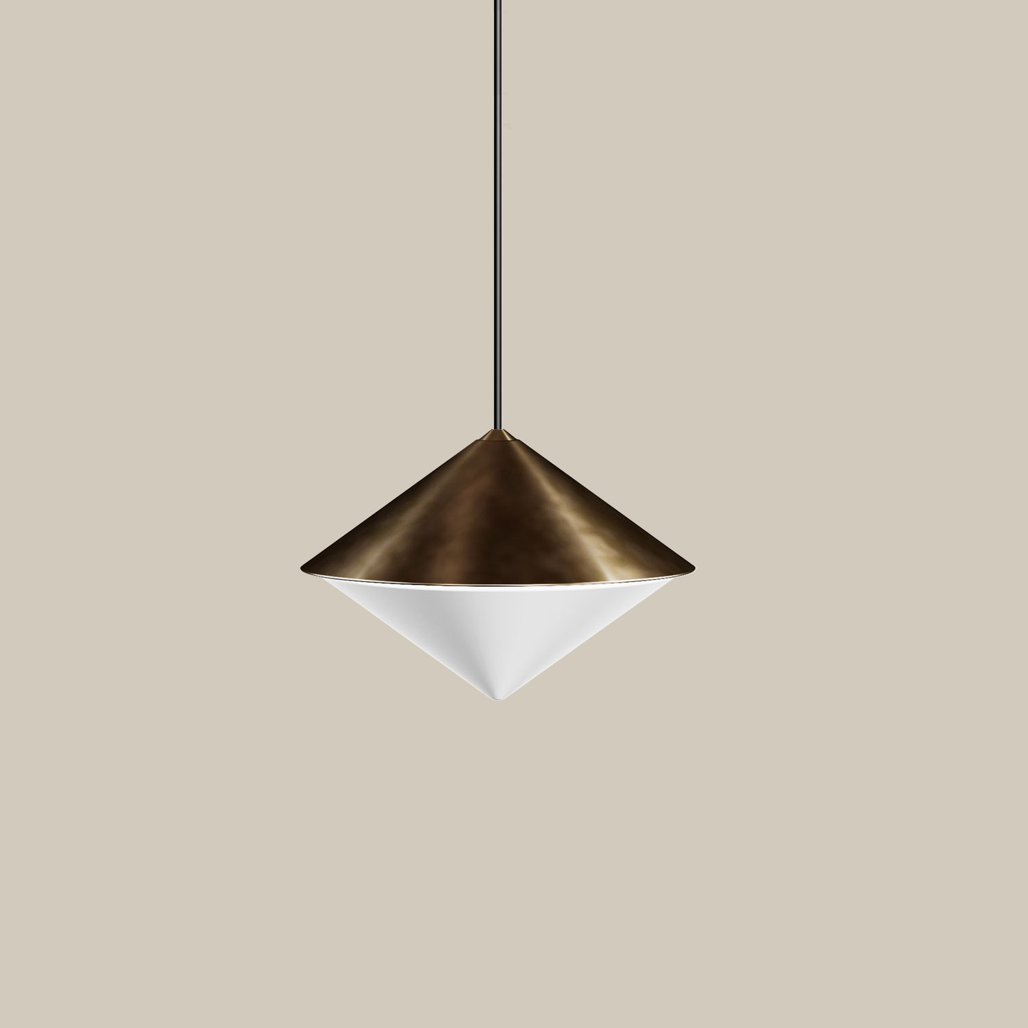 Horizon brass suspension lamp by Il Fanale