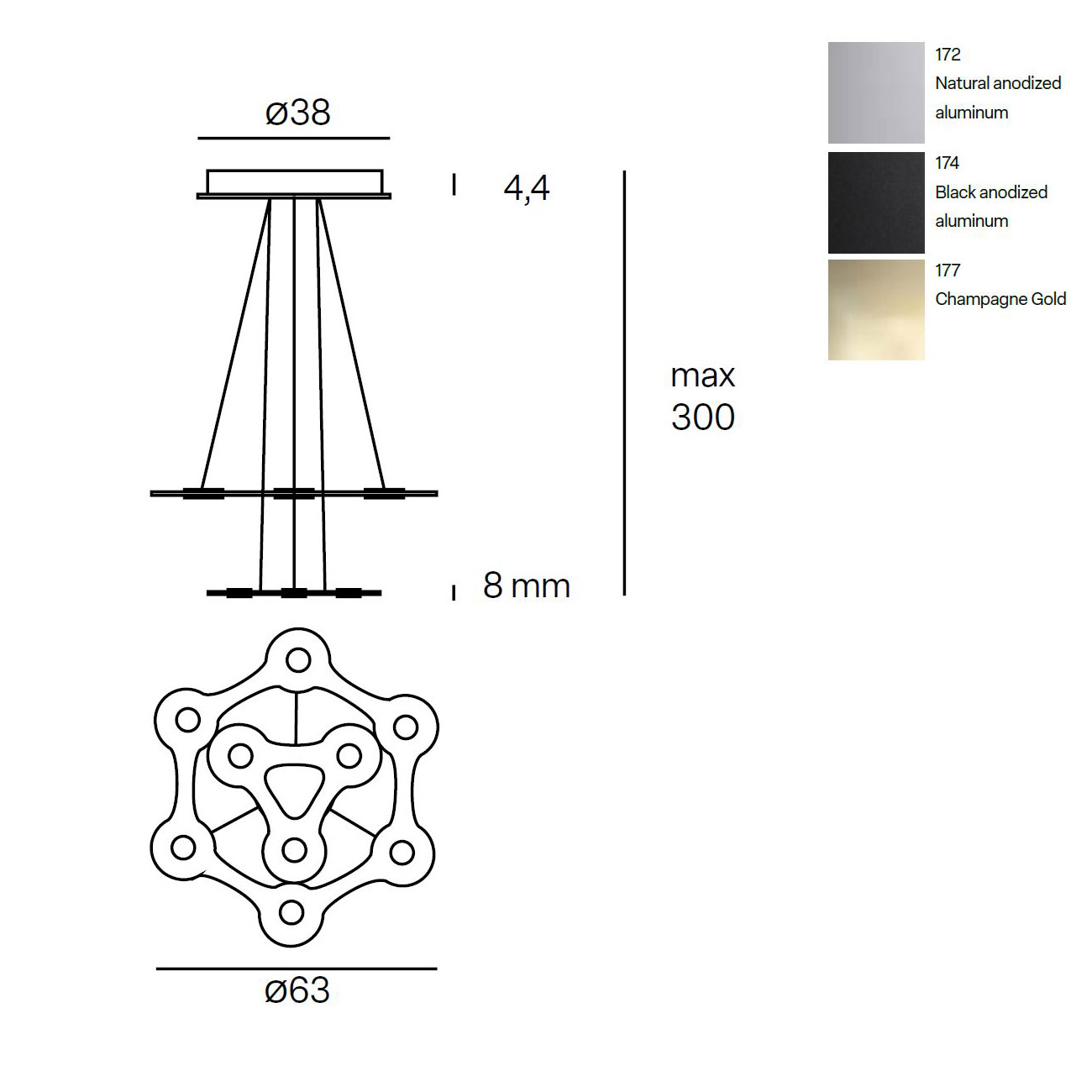 Flat Saturn 1 Hängeleuchte von Lumen Center Italia