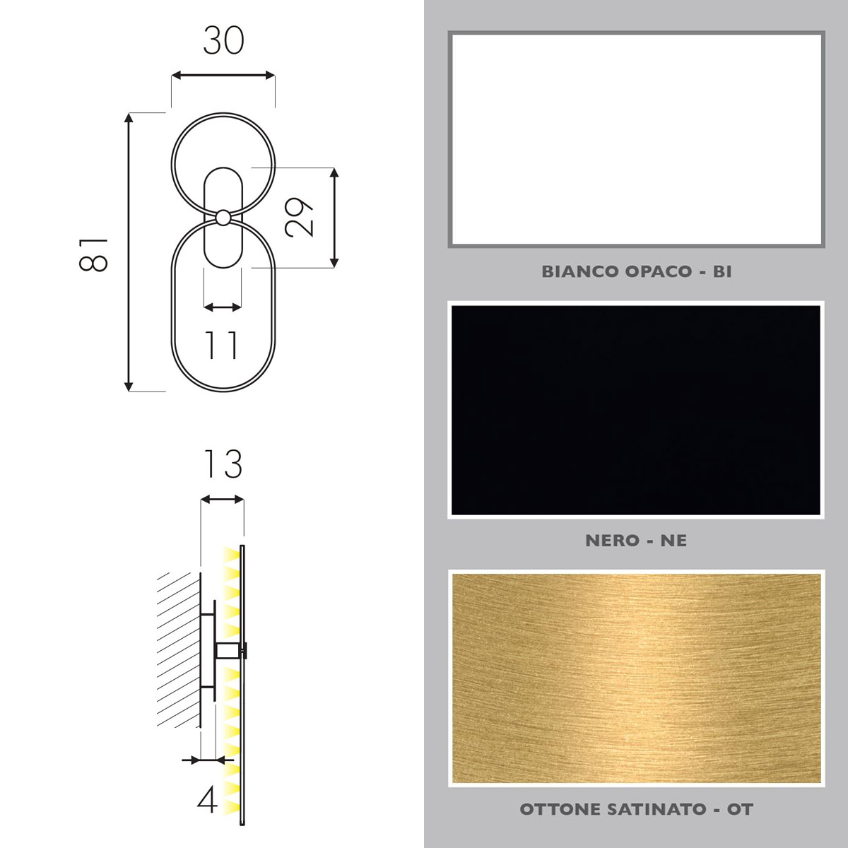 NoName AP2 wall light by Icone