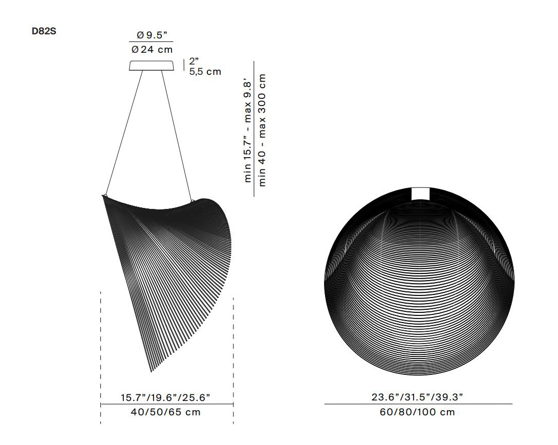 Extremely light hanging lamp made of wood Illan by Luceplan