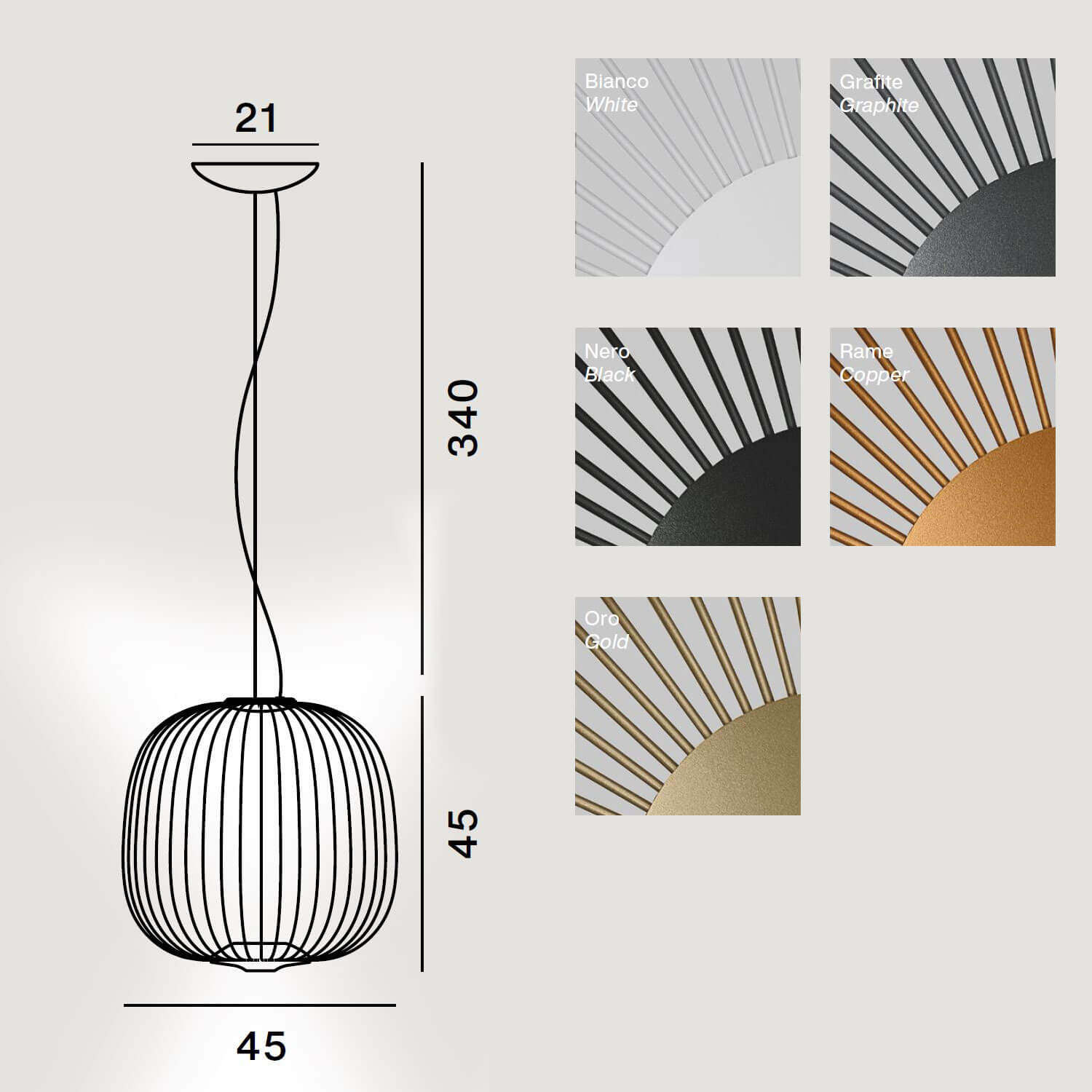 Spokes 2 MIDI Pendellampe von Foscarini