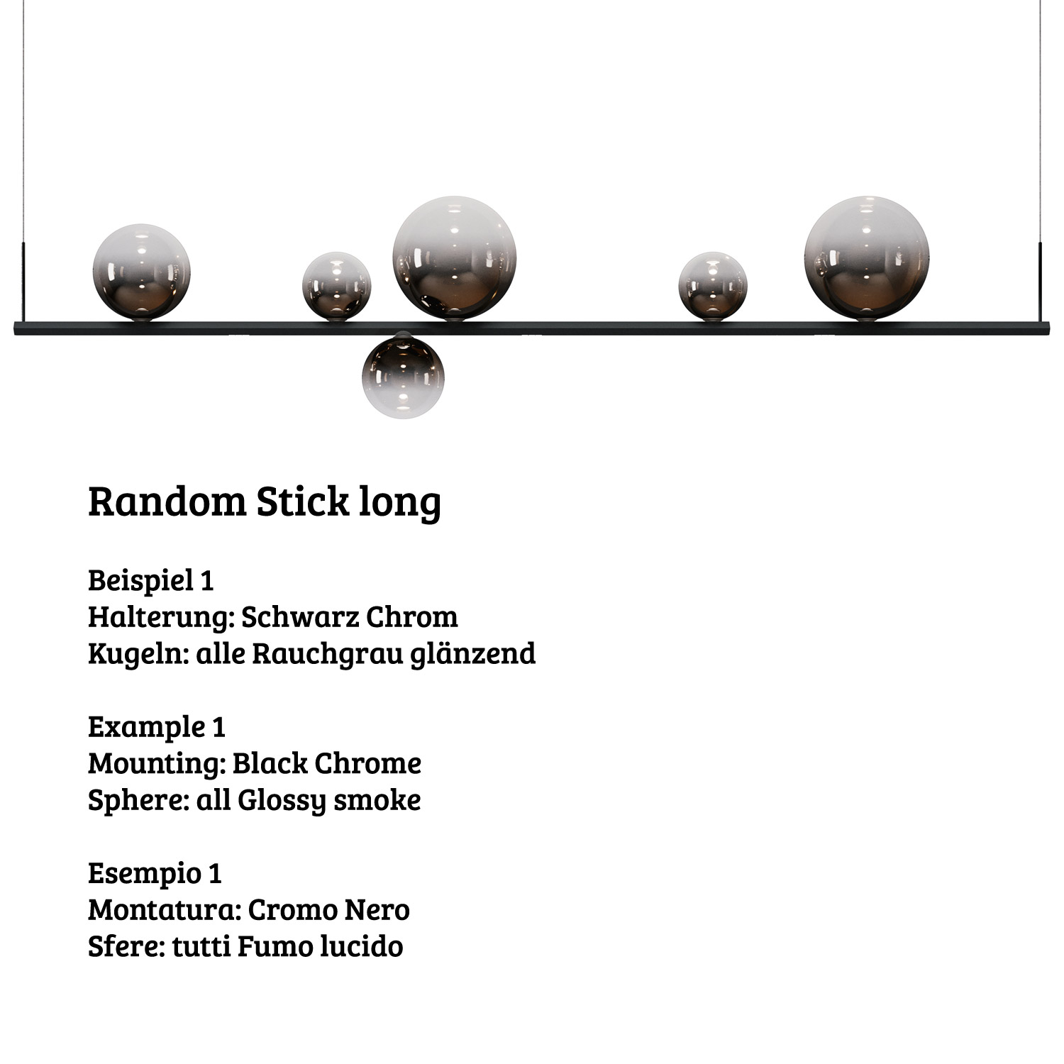 Random Stick long Hängelampe von Lodes