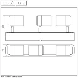 LU 26958/15/30 Lucide LENNERT - Ceiling spotlight Bathroom - LED Dim. - GU10 - 3x5W 3000K - IP44 - B