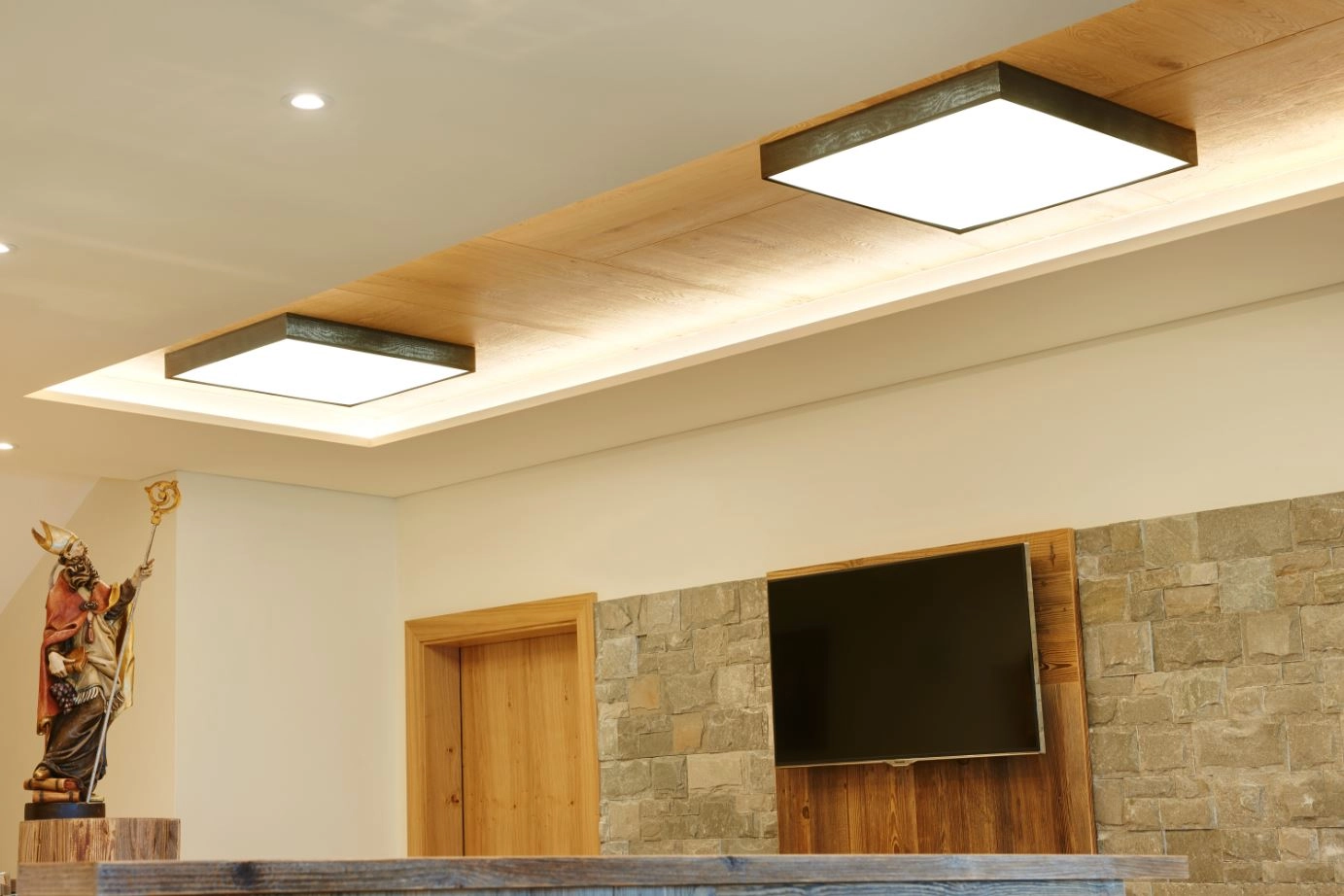 Custom-made fabric ceiling lamp with ultra-thin LED modules