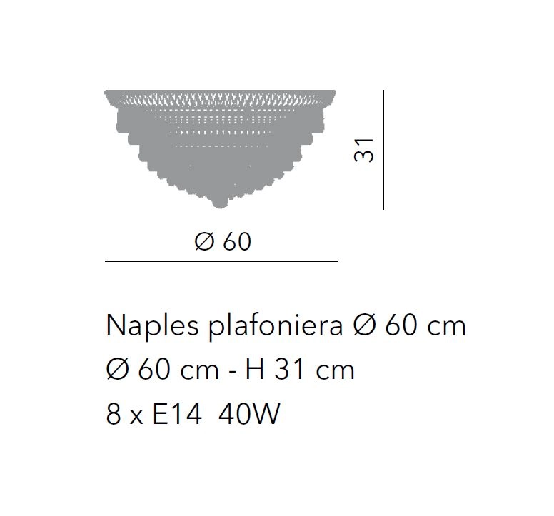 Deckenleuchte aus Kristall Naples von Venice Lighting Design