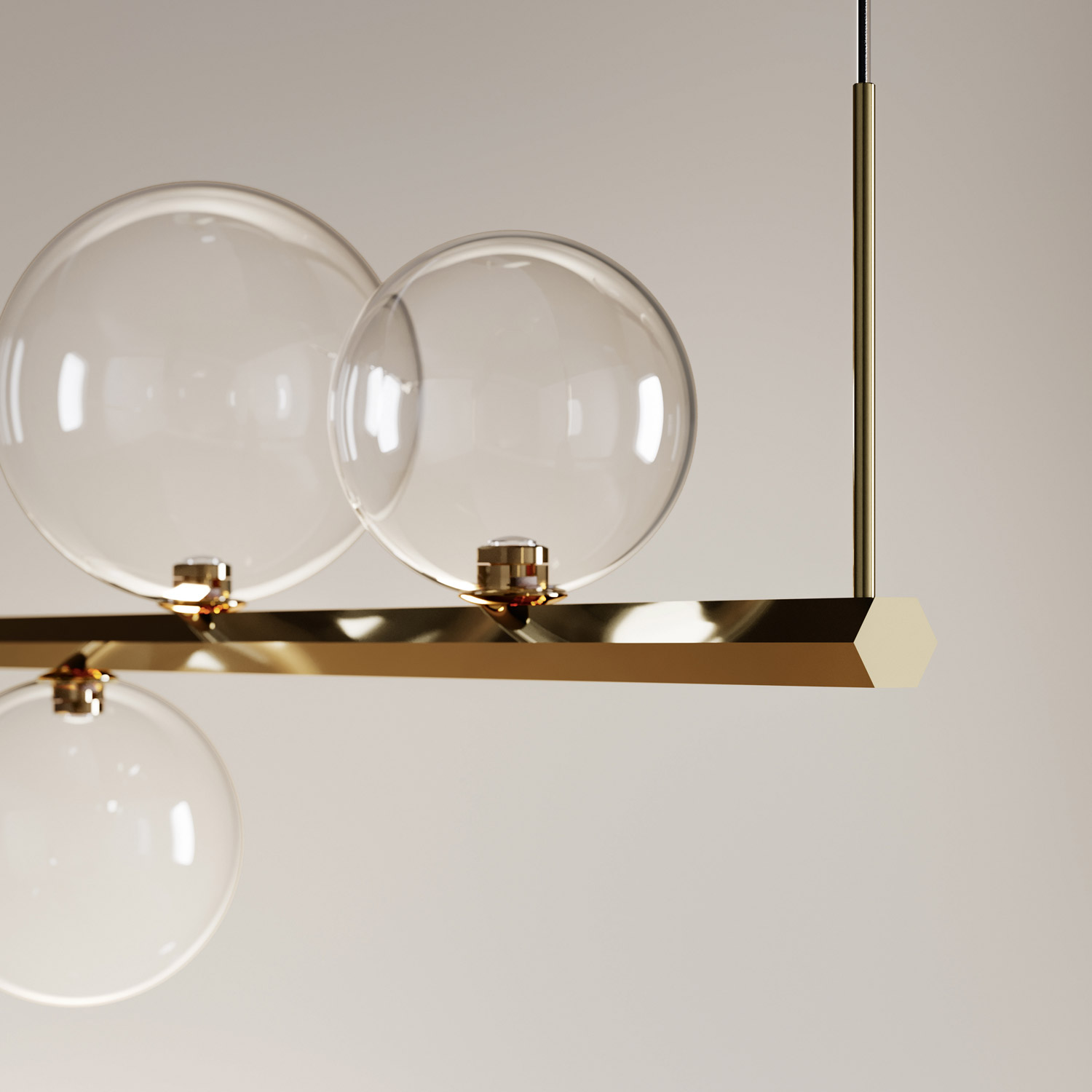 Random Stick long suspension light by Lodes